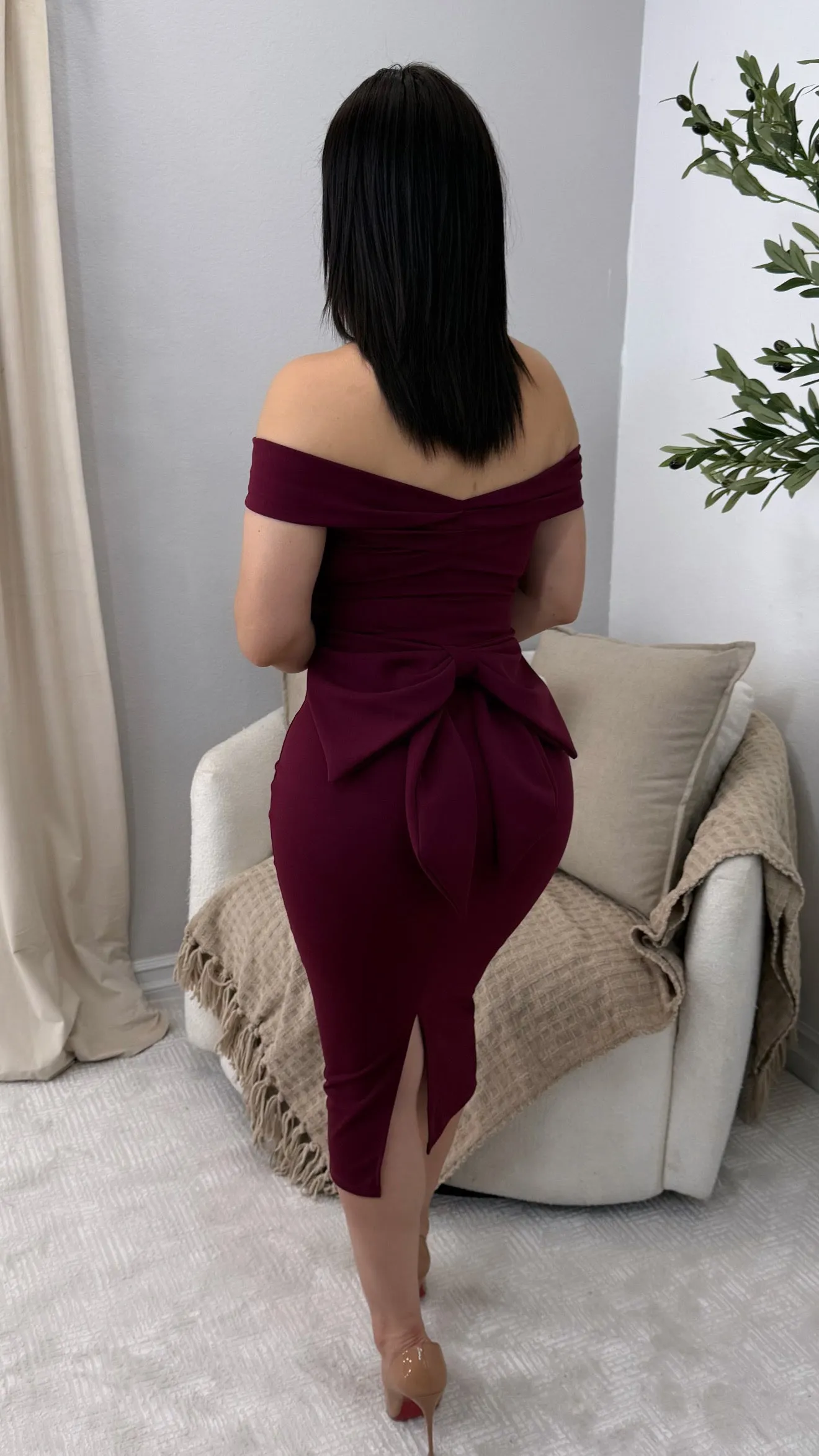 ITATI BURGUNDY DRESS