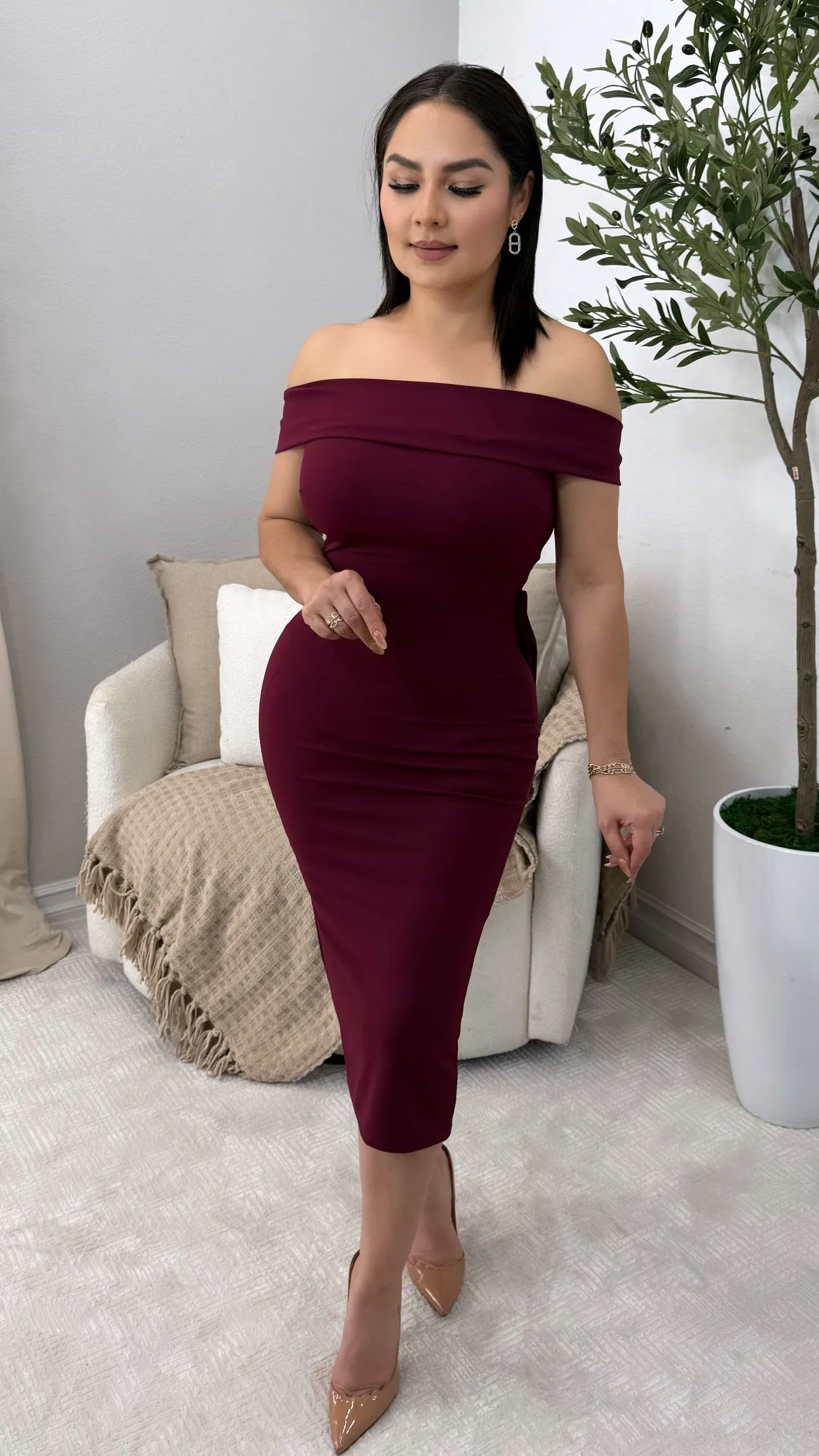 ITATI BURGUNDY DRESS