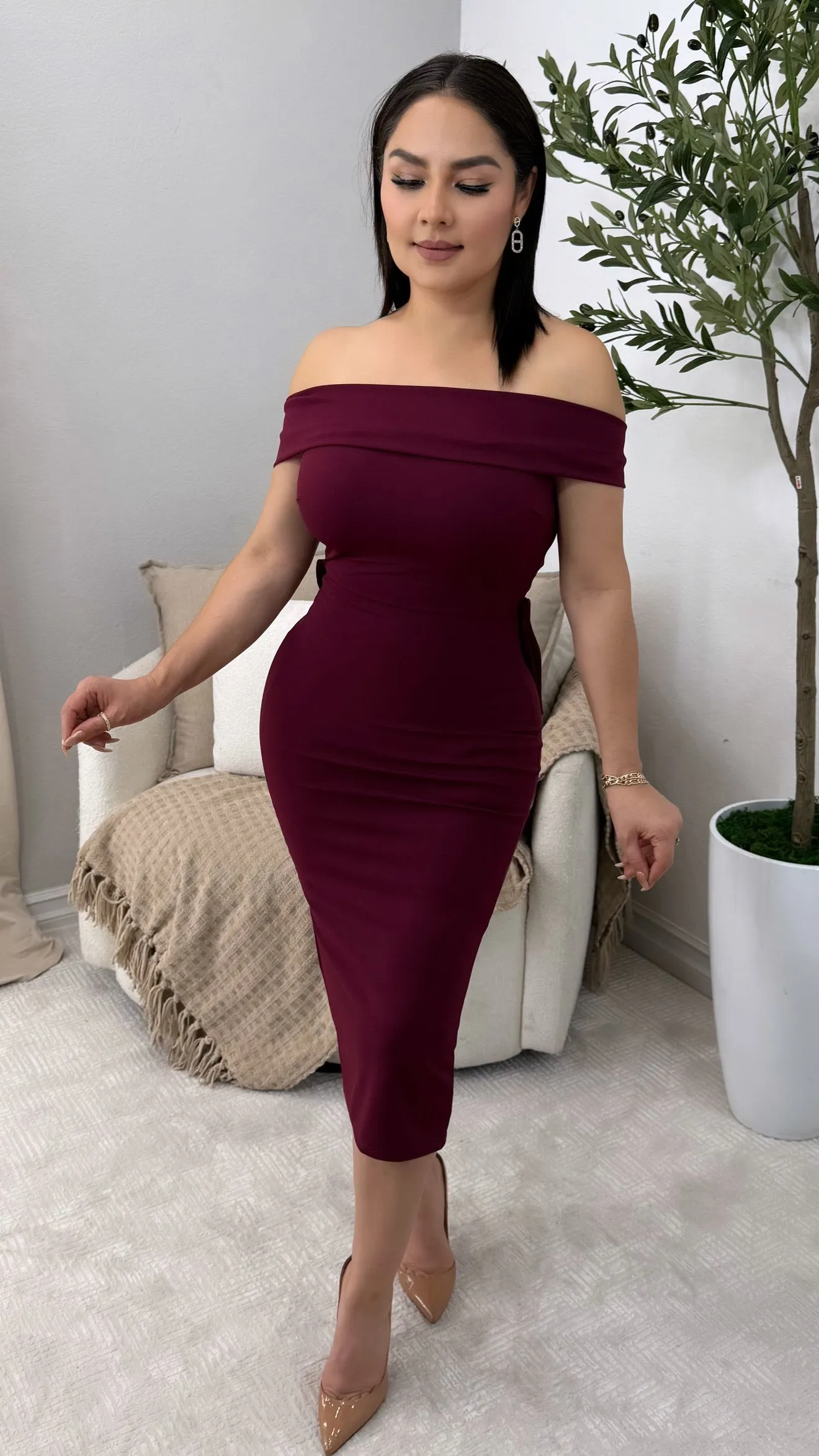 ITATI BURGUNDY DRESS
