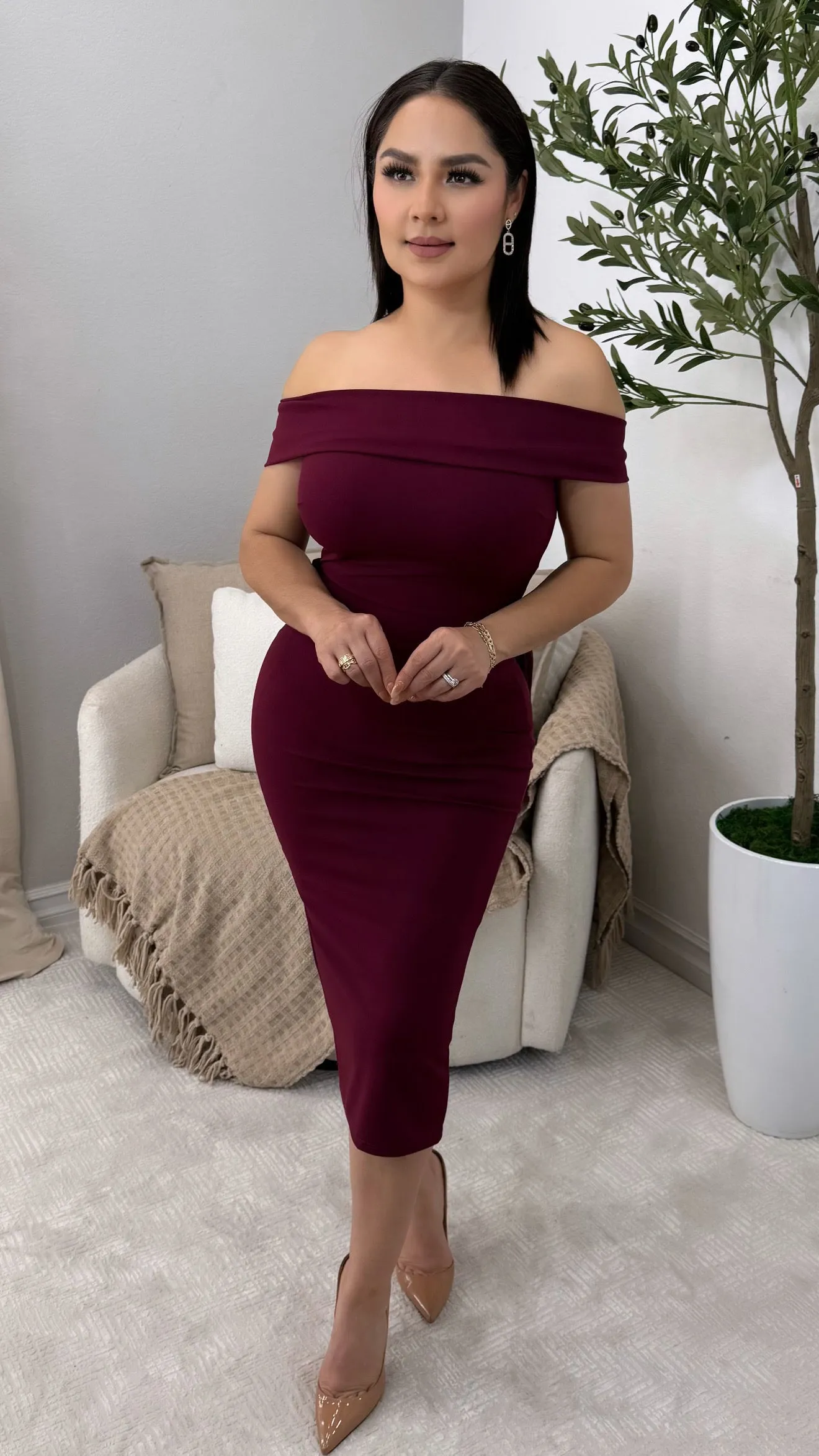 ITATI BURGUNDY DRESS