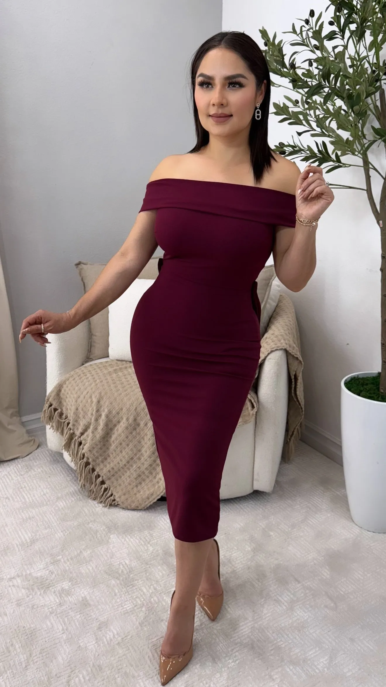 ITATI BURGUNDY DRESS