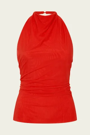 Jacques Mesh Halter Top in Pomelo
