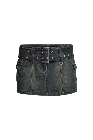 JORDAN DENIM SKIRT - ANTIQUE DARK WASH