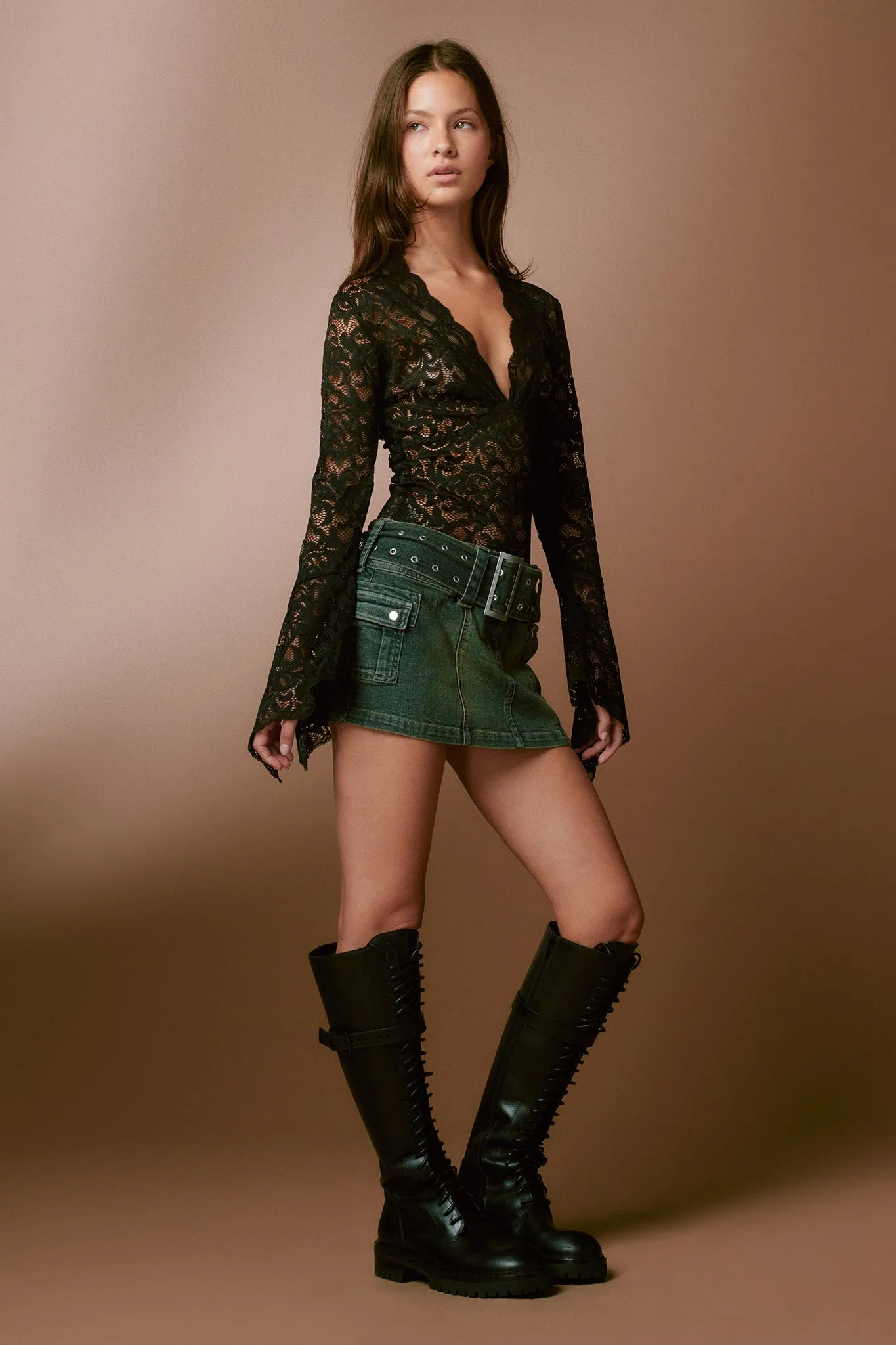 JORDAN DENIM SKIRT - ANTIQUE DARK WASH