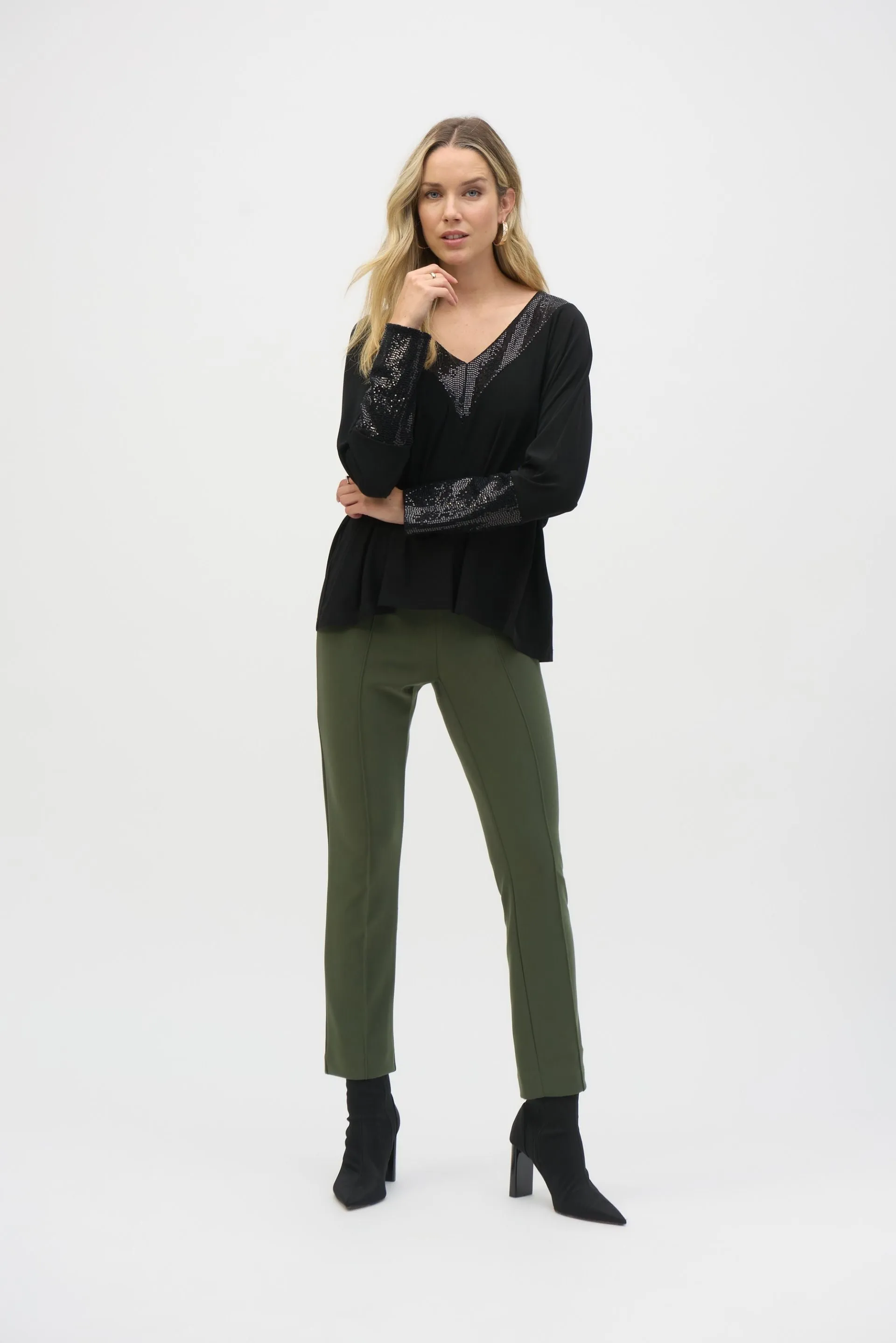 Joseph Ribkoff High Waist Pull On Slim Sailor Pants 244006