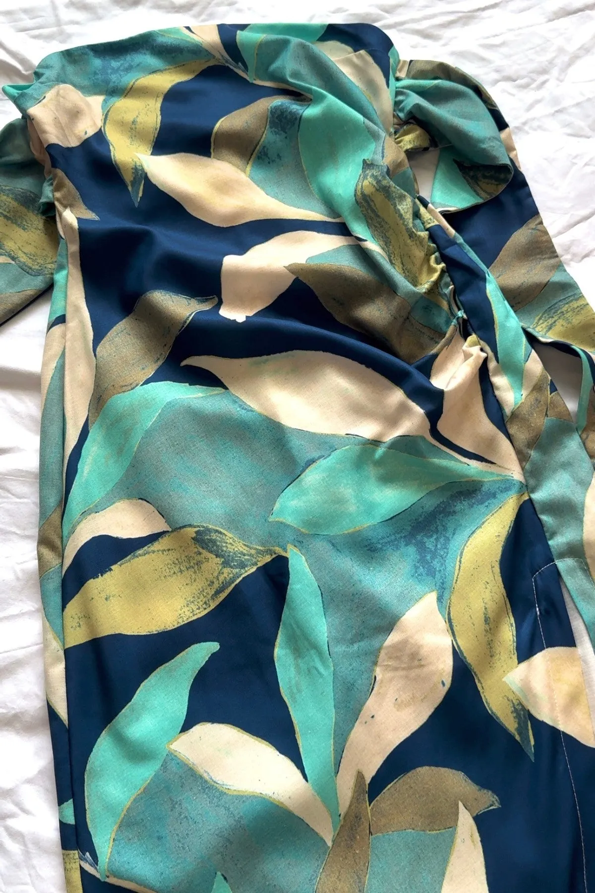 JOURNEE  2-Way Tied-Halter/Tube Midi Dress (Teal & Blue)