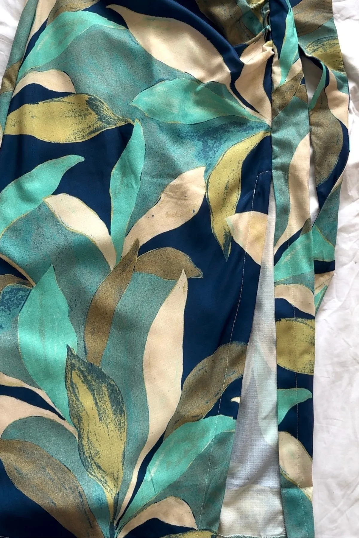 JOURNEE  2-Way Tied-Halter/Tube Midi Dress (Teal & Blue)
