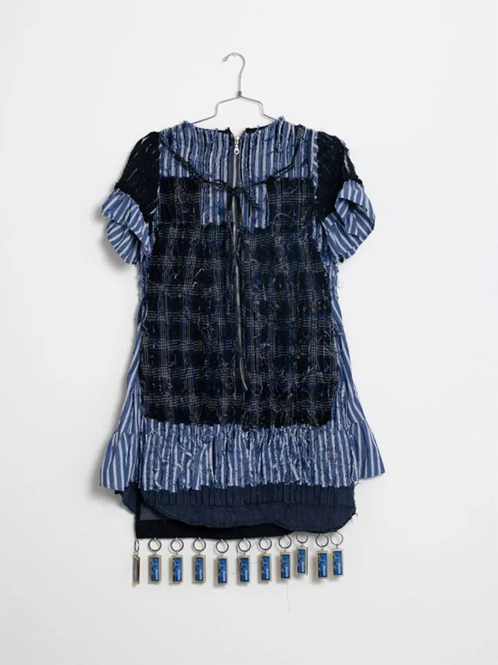 JRAT 4D Shades of Blue Dress with Fringe (Navy Swiss Dot/Blue Stripe/Plaid)