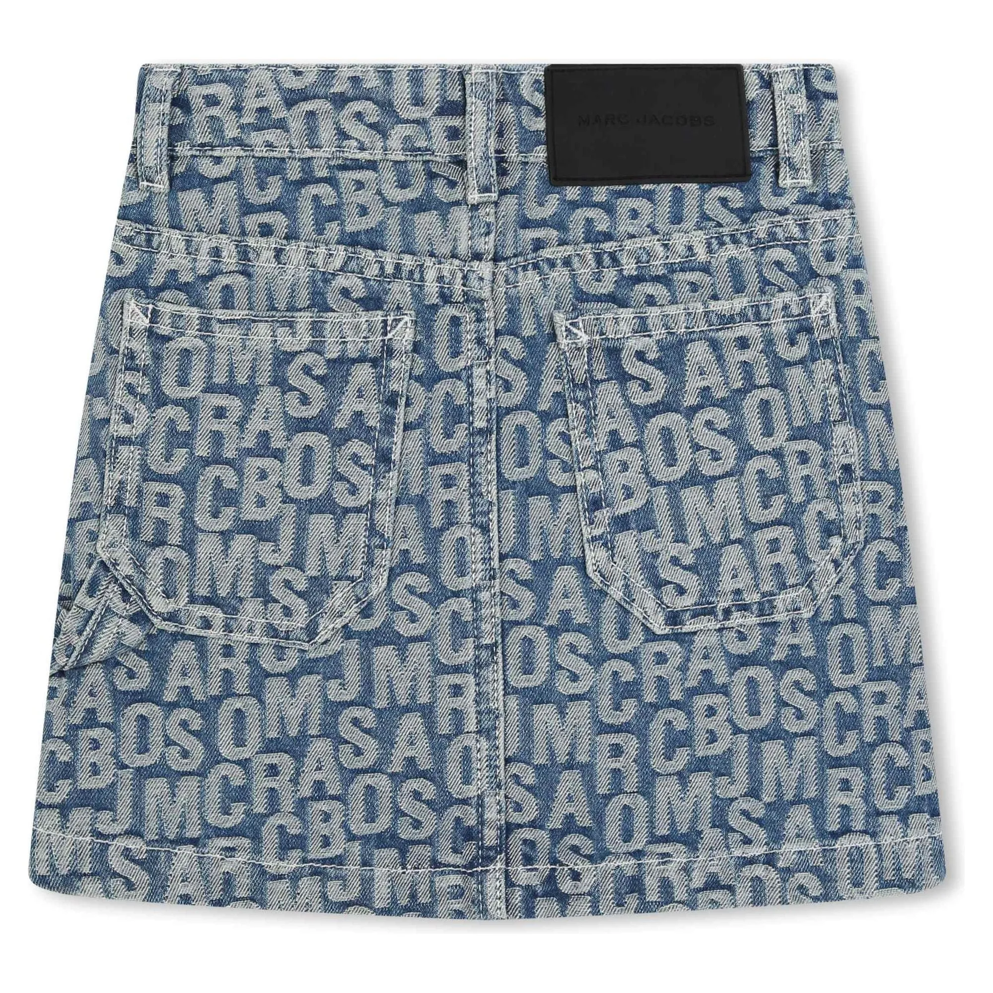 Jumbled Logo Denim Skirt