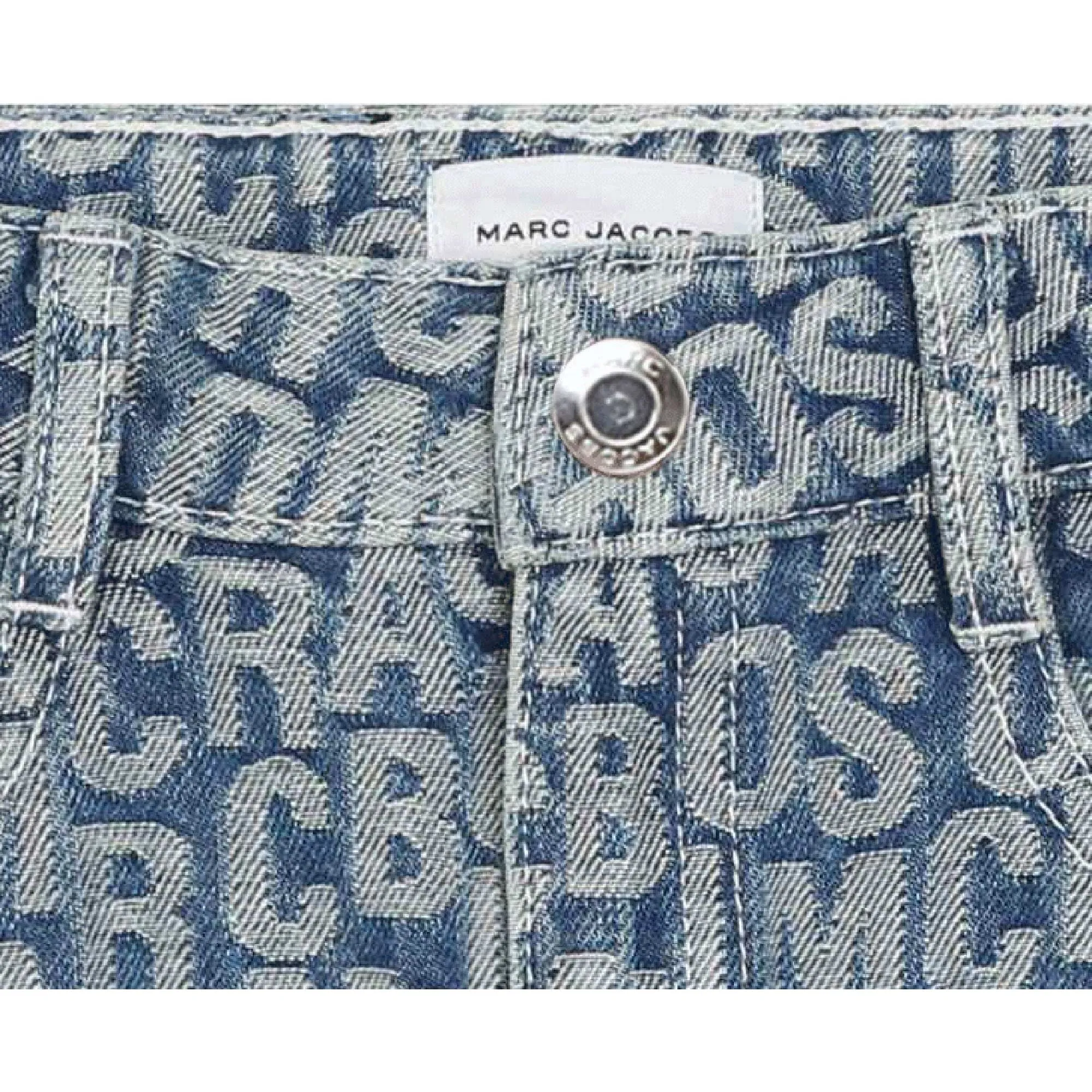 Jumbled Logo Denim Skirt