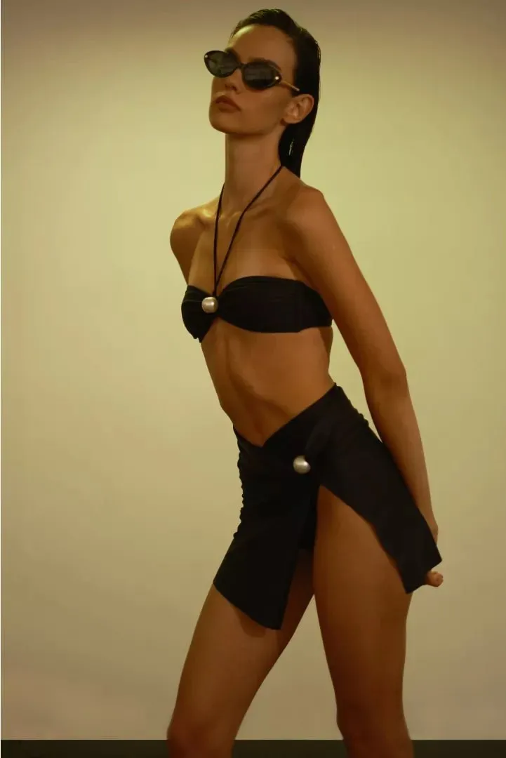 Juno Bikini Top in Black