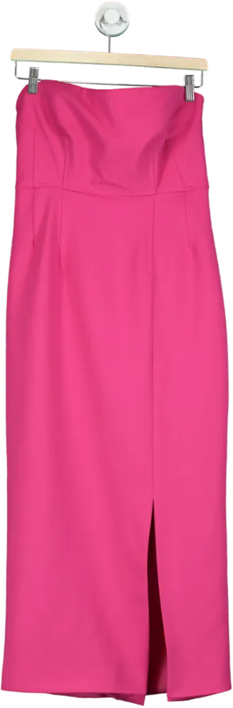 Karen Millen Pink Compact Stretch Corset Seamed Midi Dress UK 18