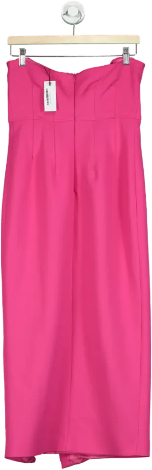 Karen Millen Pink Compact Stretch Corset Seamed Midi Dress UK 18