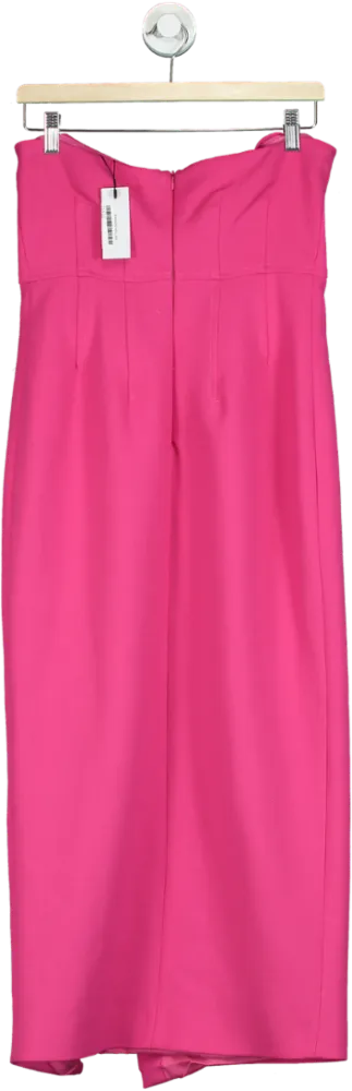 Karen Millen Pink Compact Stretch Corset Seamed Midi Dress UK 18