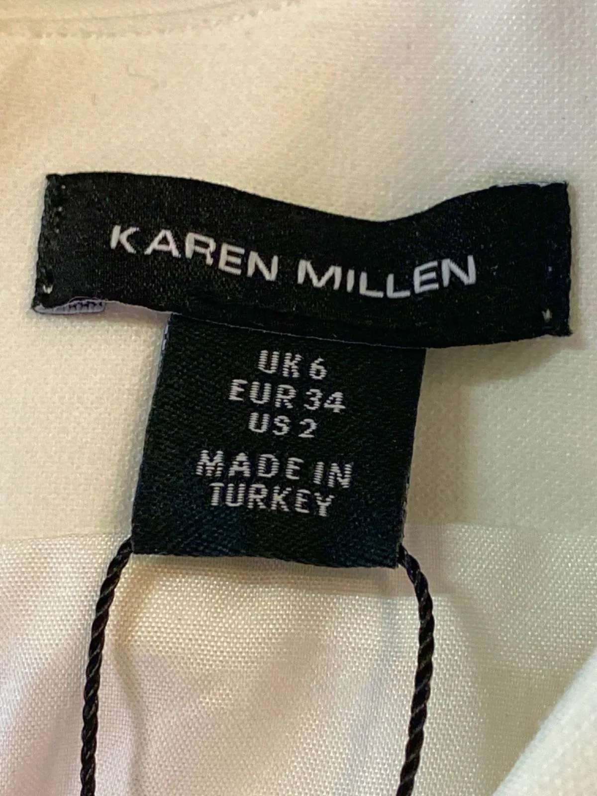 Karen Millen White The Founder Compact Stretch Button Detail Woven Midi Dress UK 6