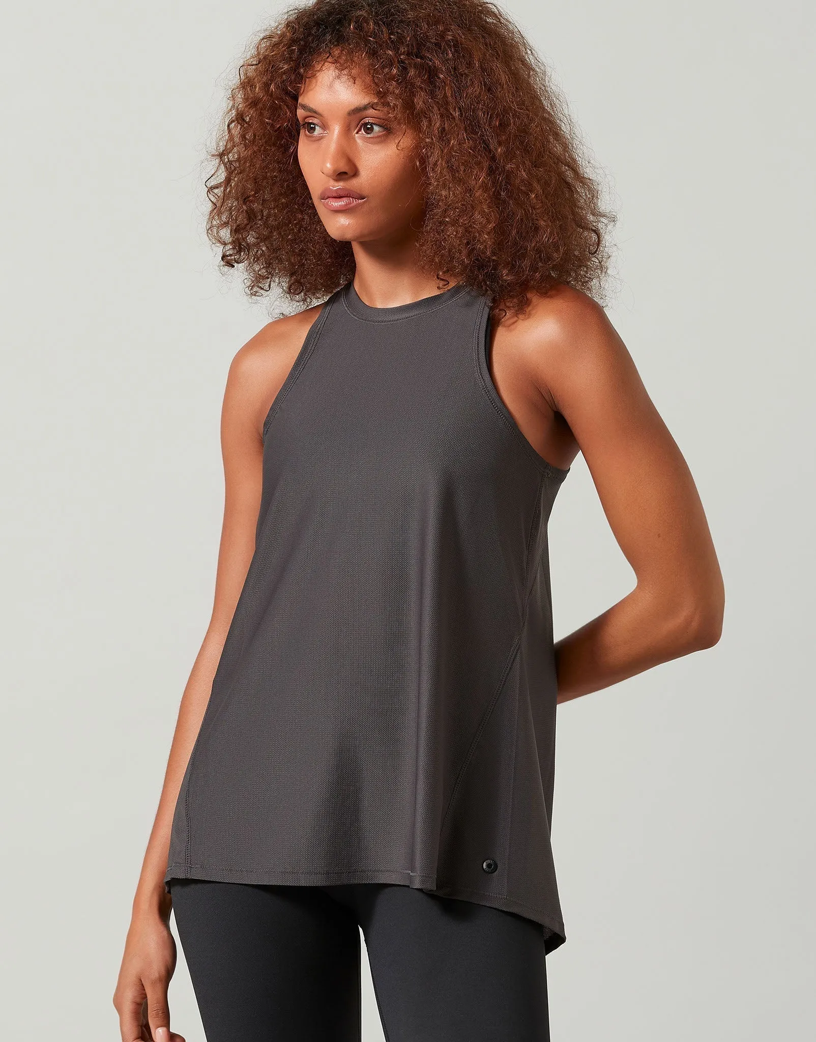 KENDALL Mesh Tank - Obsidian Gray