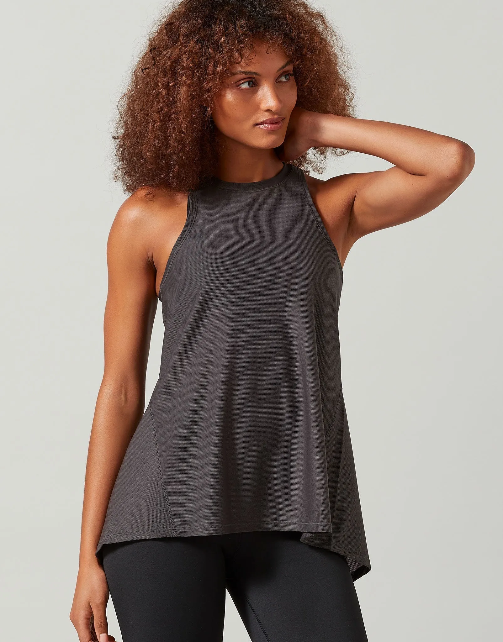 KENDALL Mesh Tank - Obsidian Gray