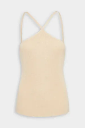 Knit Halter Top in Ecru