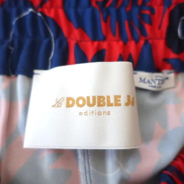 LaDoubleJ Palazzo Pants Wildbird Red/Blue Printed Crepe Jersey Size Small