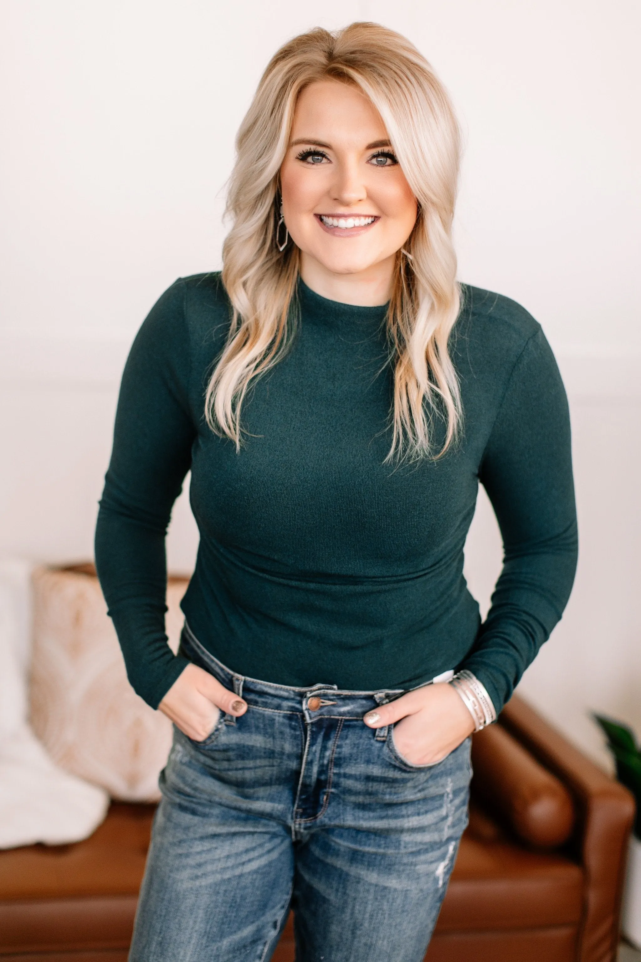 Leaving You Wanting More Bodysuit In Dark Teal