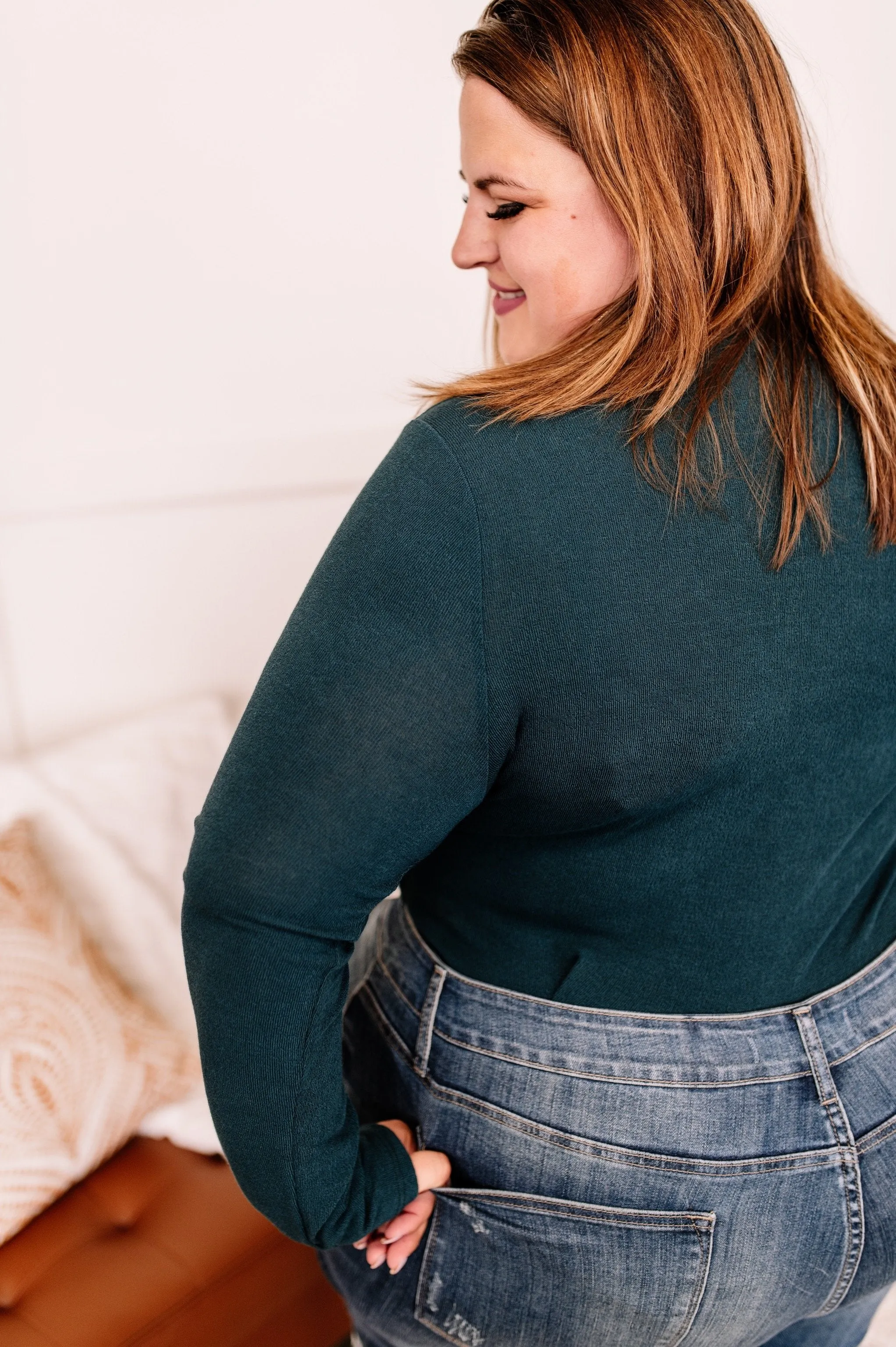 Leaving You Wanting More Bodysuit In Dark Teal