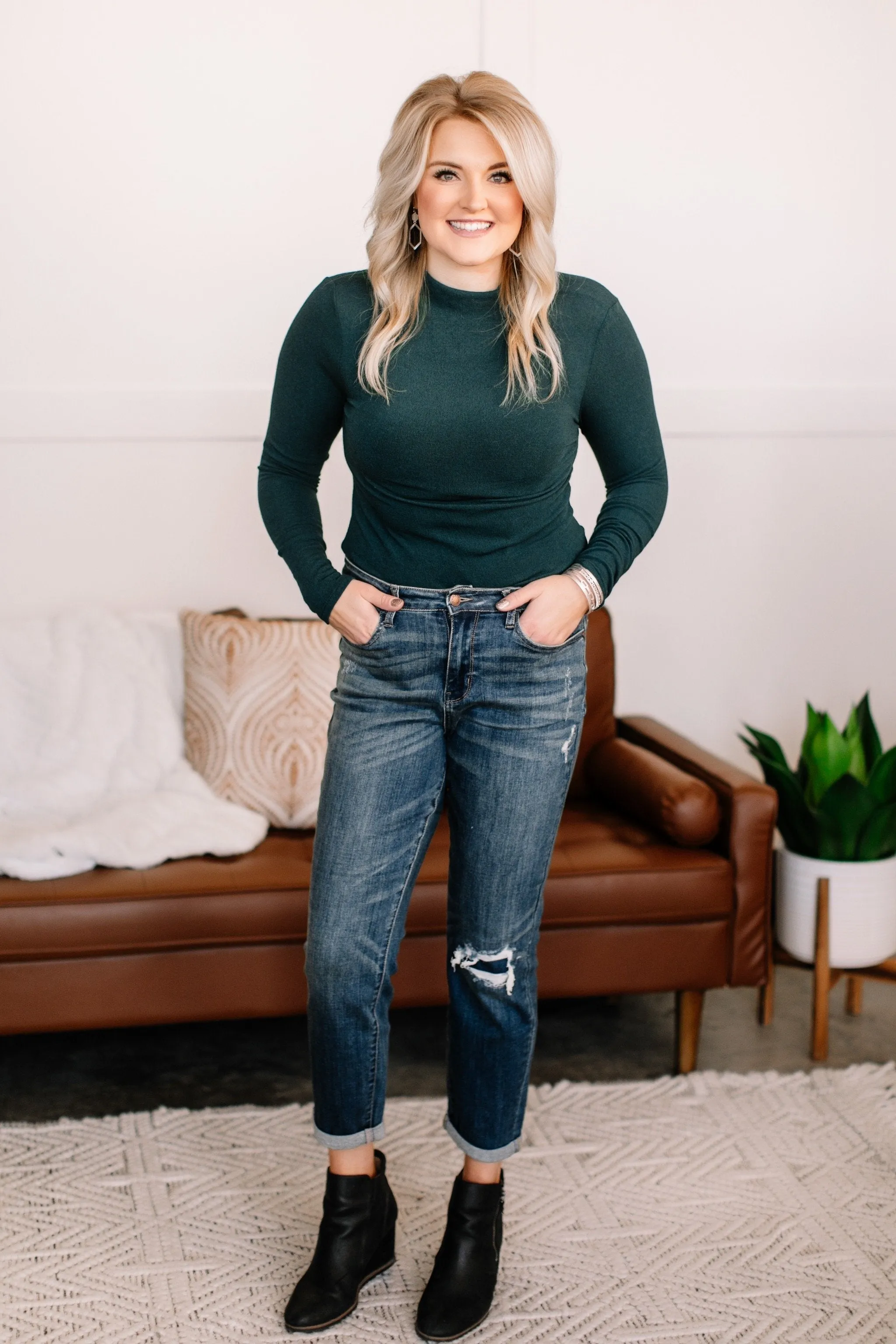 Leaving You Wanting More Bodysuit In Dark Teal