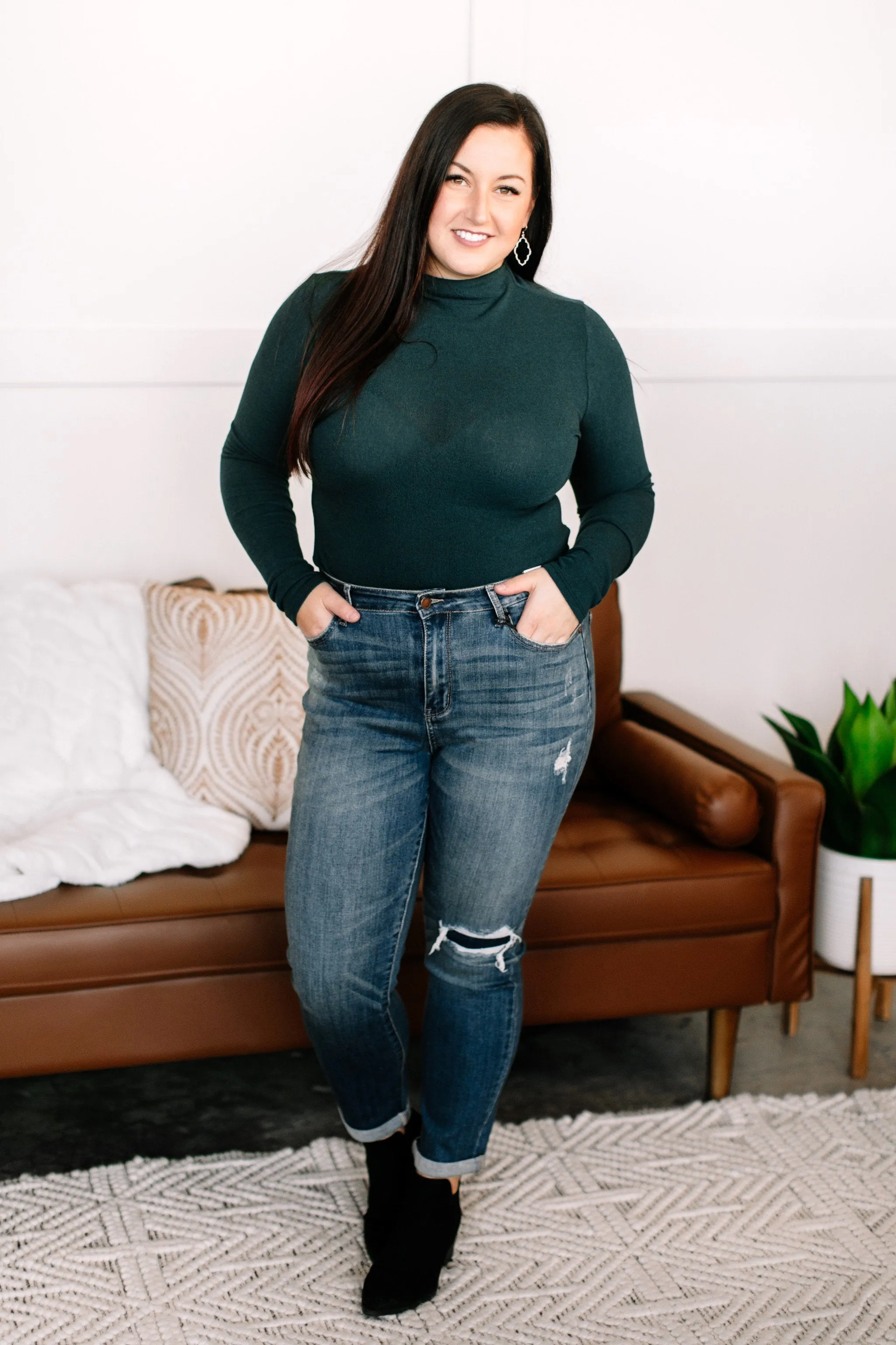 Leaving You Wanting More Bodysuit In Dark Teal