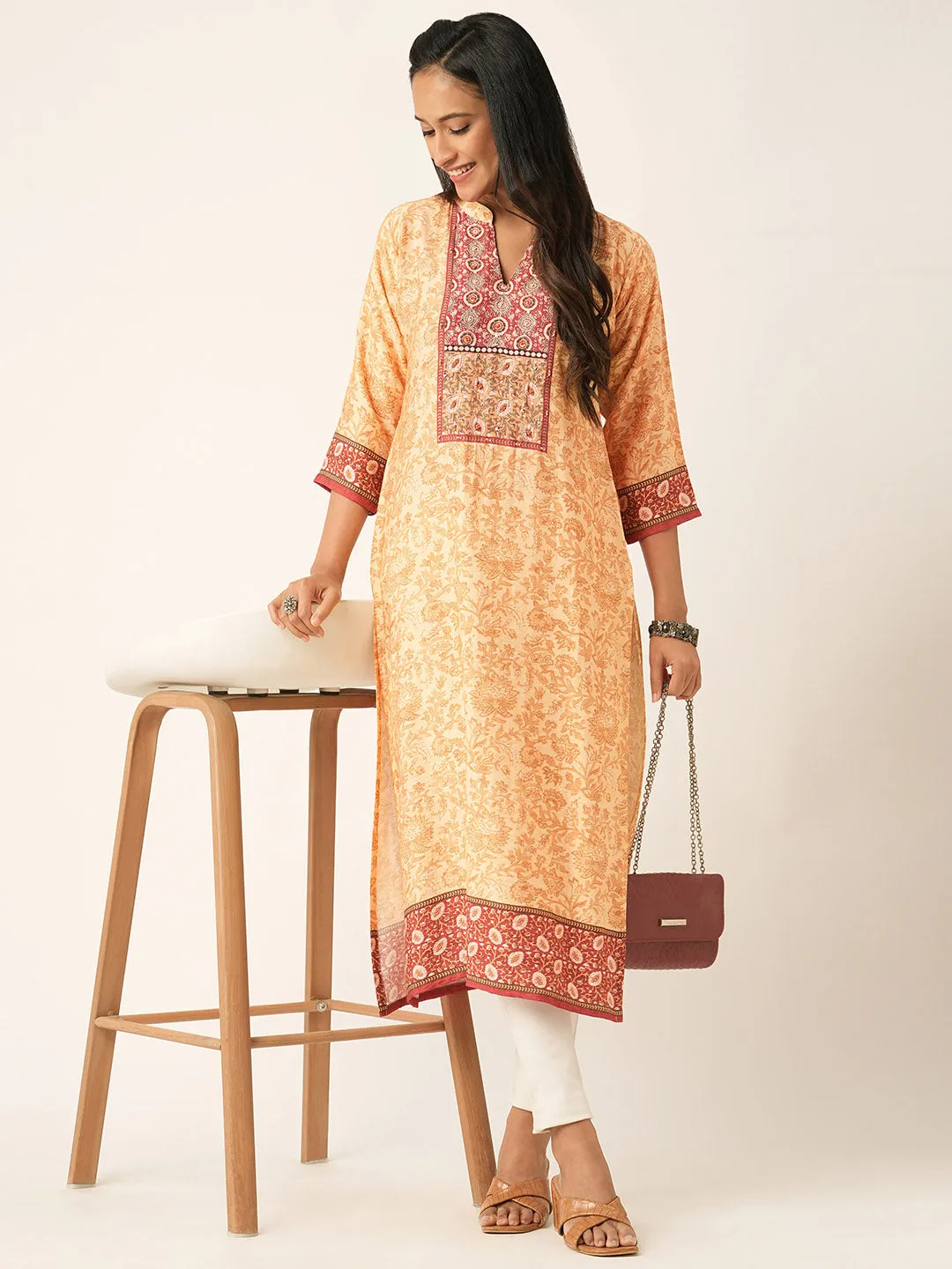 Lemon Comfort Fit Silk Kurta for Women Online in India - Zola