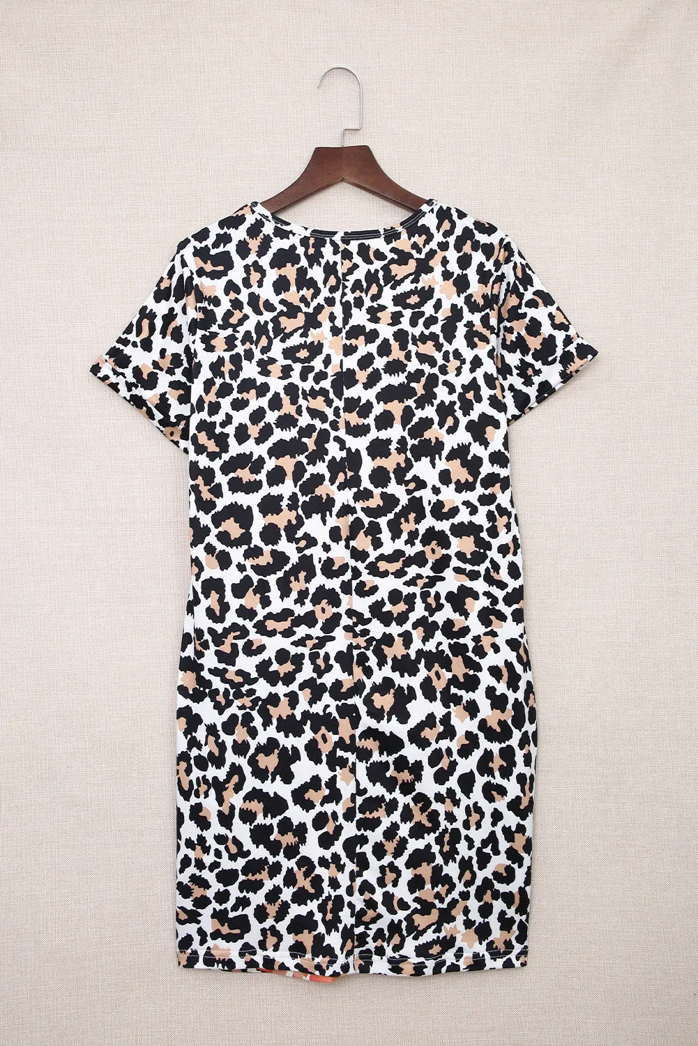 Leopard Reverse Tie Dye Rainbow Pocket Mini Dress