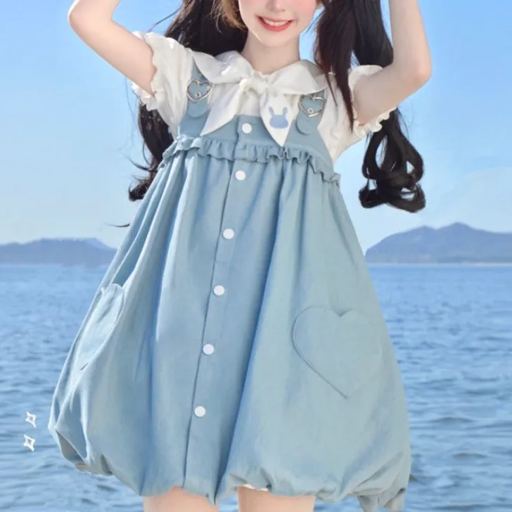 Lolita Bunny Shirt   Strap Dress yc50146
