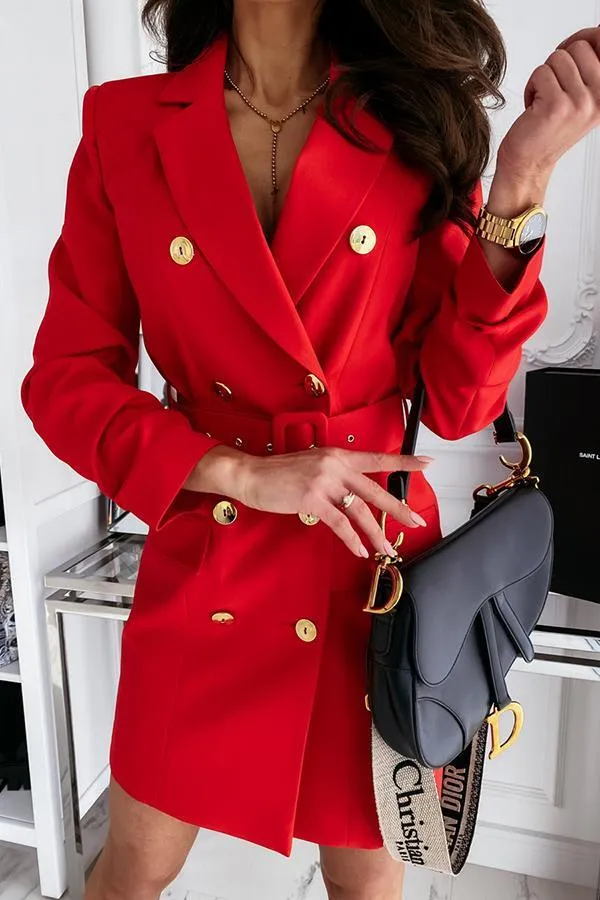 Long Sleeve Belt Blazer