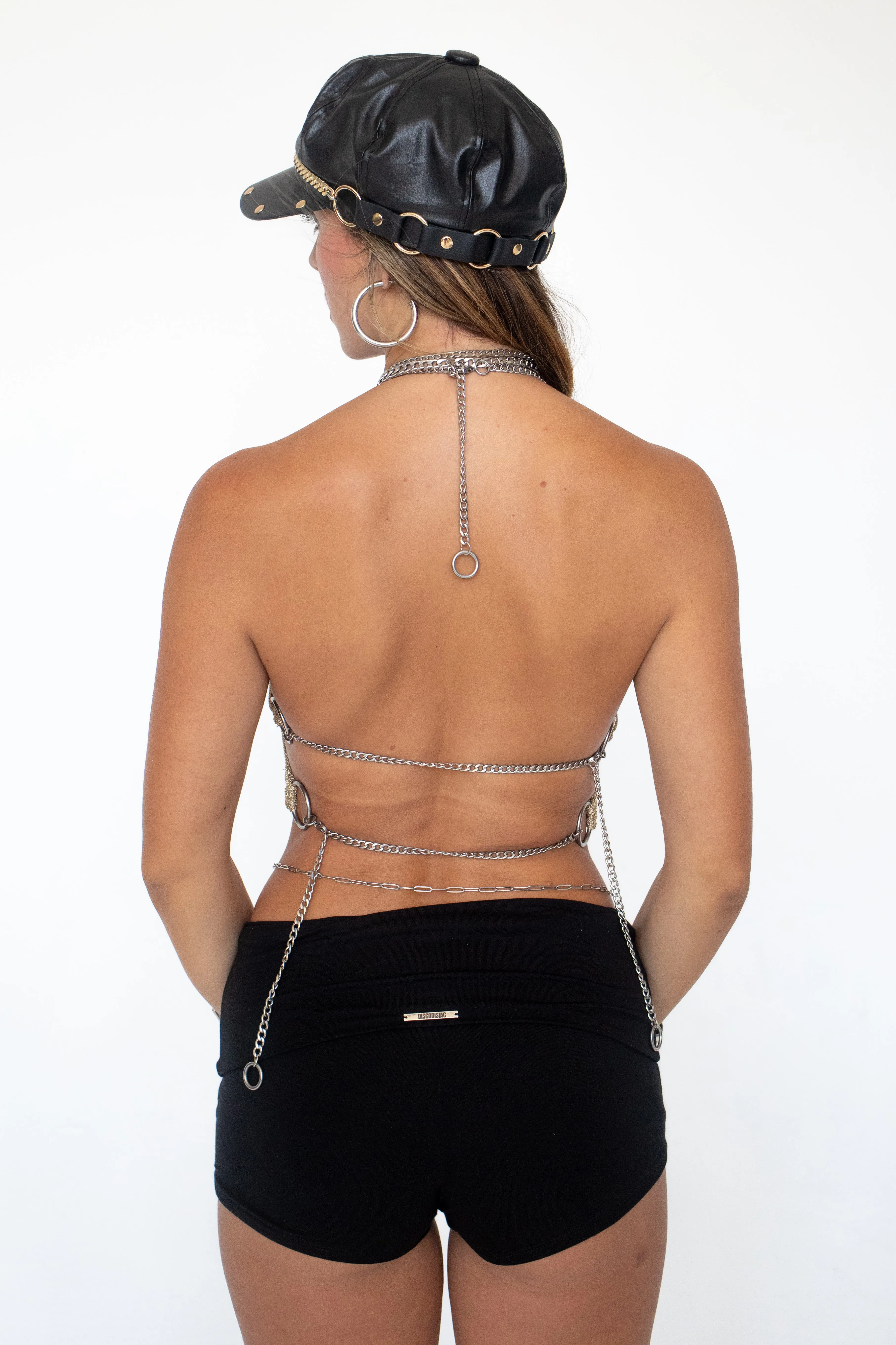 LUSTRE gold mesh halter