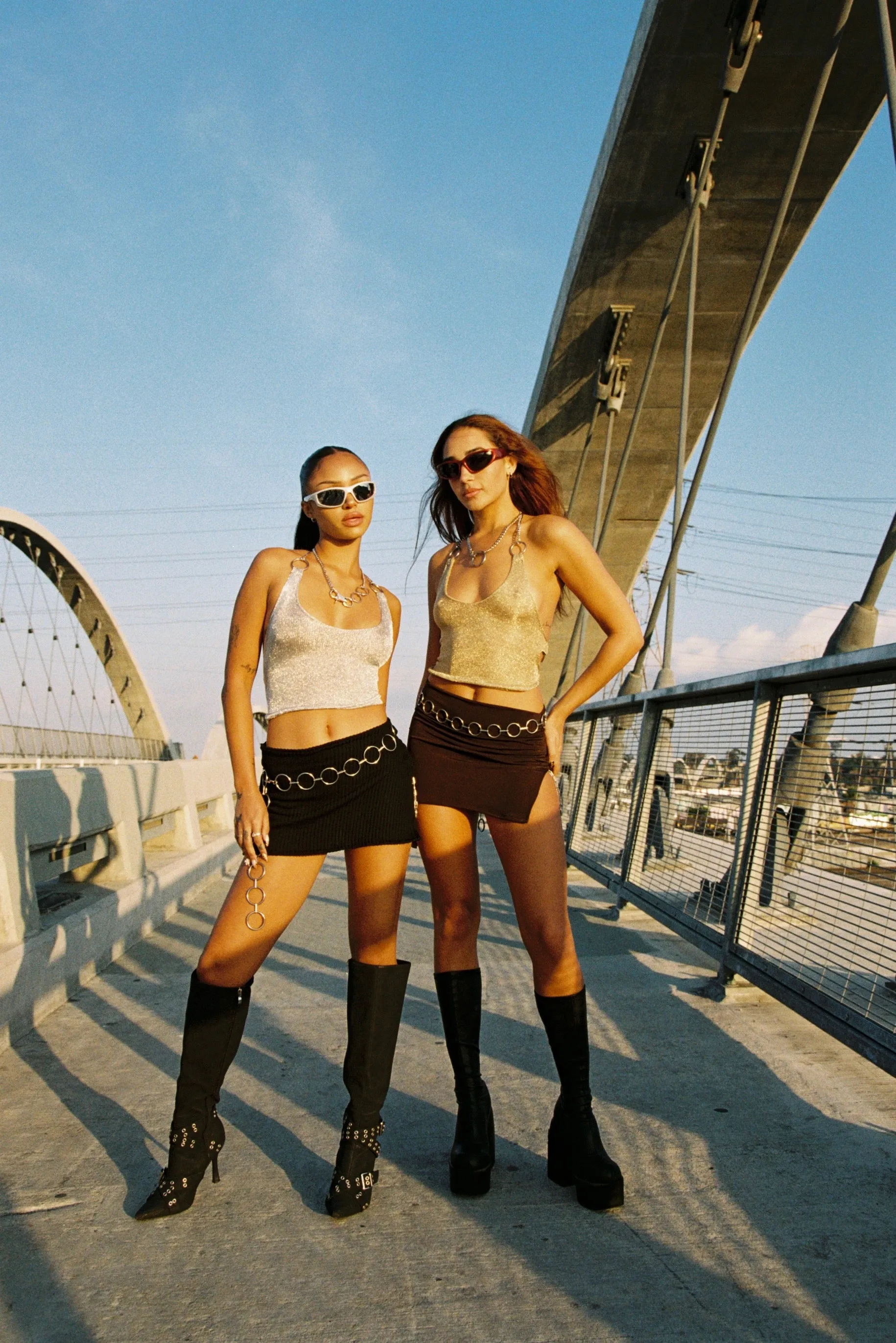 LUSTRE gold mesh halter