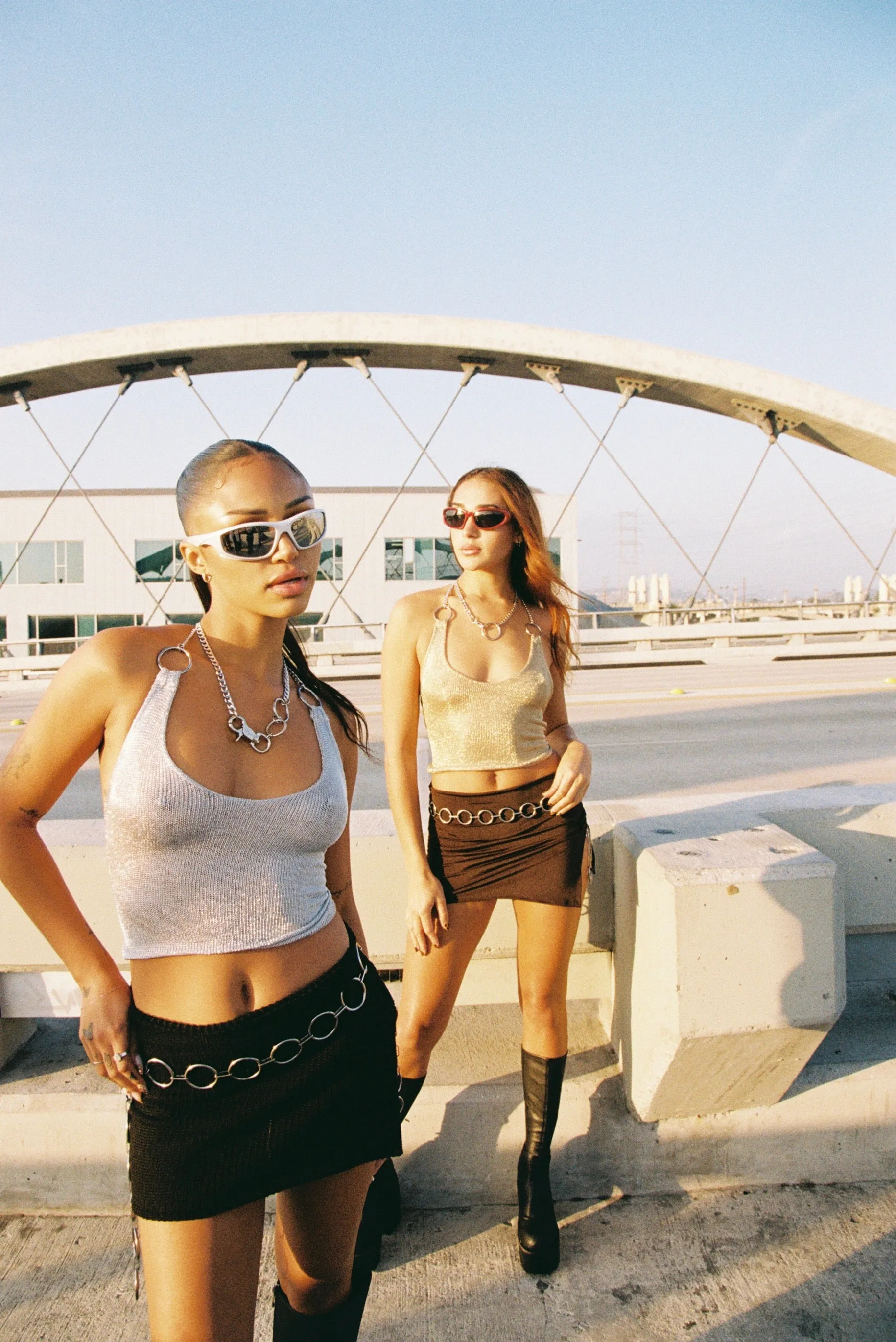 LUSTRE gold mesh halter