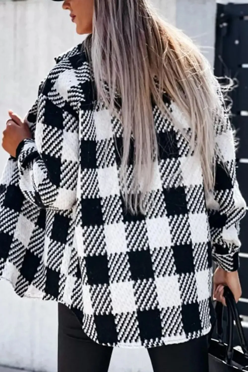 Maisie Plaid Button Up Long Sleeve Jacket