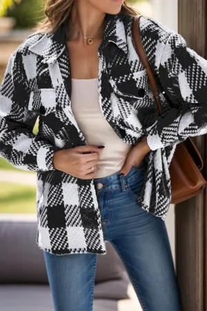 Maisie Plaid Button Up Long Sleeve Jacket