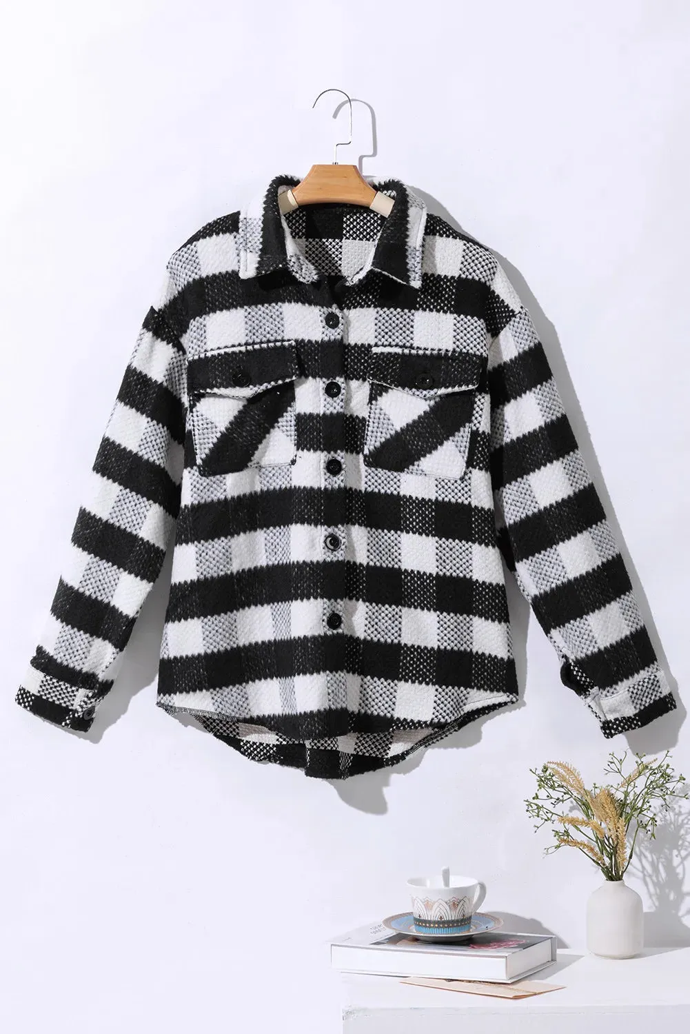 Maisie Plaid Button Up Long Sleeve Jacket