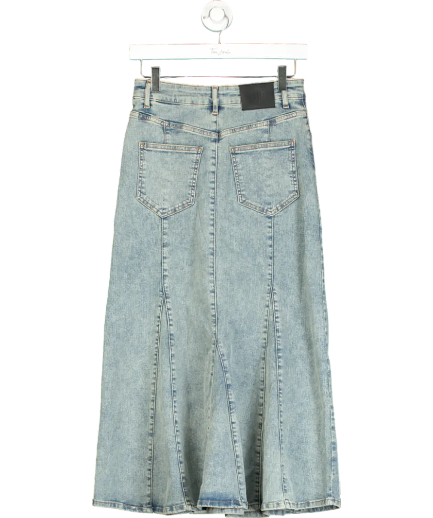 Maje Blue Denim Maxi Skirt W36