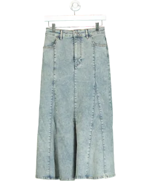 Maje Blue Denim Maxi Skirt W36