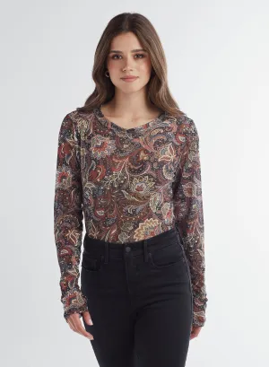 Mesh Crew Neck Top