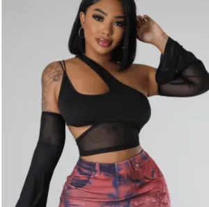 MESH DETACHED SLEEVE TOP