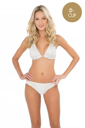 MOON OVER MIAMI - Triangle Halter Top & Seamless Full Bottom • White