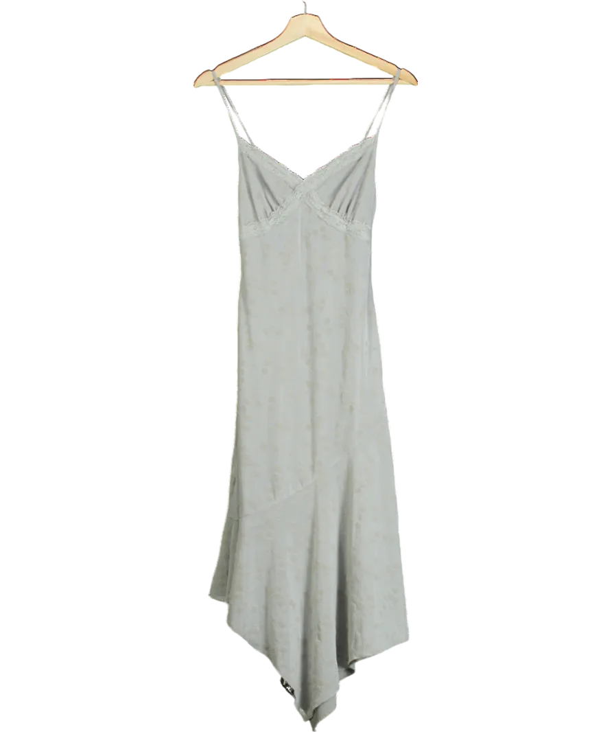 Motel Grey Devon Flocked Cami Midi Dress UK XS