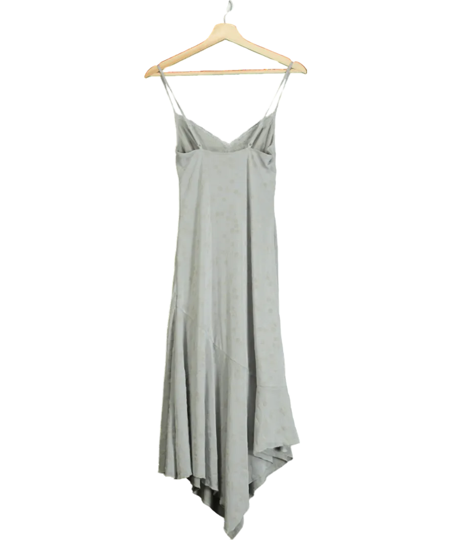 Motel Grey Devon Flocked Cami Midi Dress UK XS