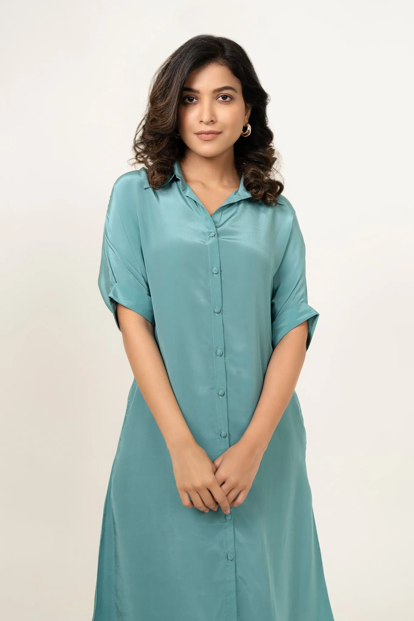Munga Crepe Shirt Style Kurta with Pants
