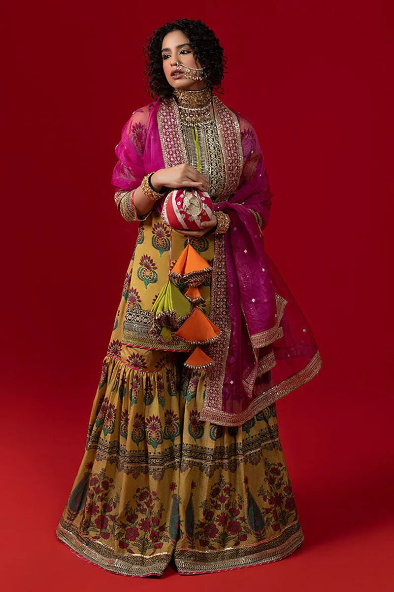 Mustard Gharara Kameez for Pakistani Wedding Dresses