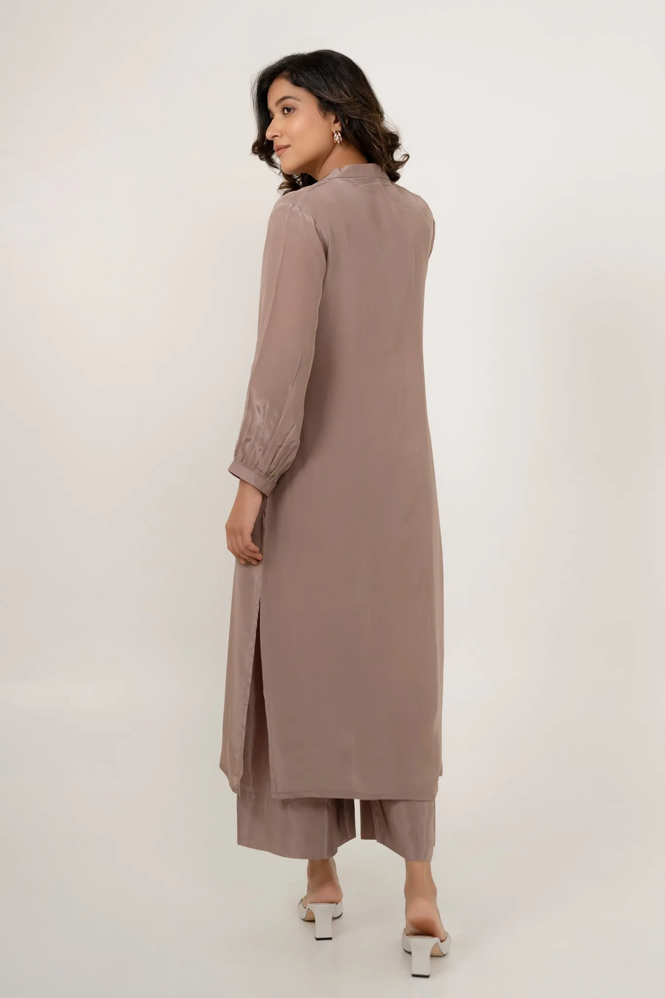 Natural Crepe Kurta Set with Pants