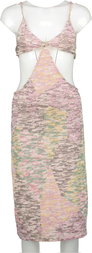 New Girl Order Multicoloured Cut Out Midi Dress UK 10