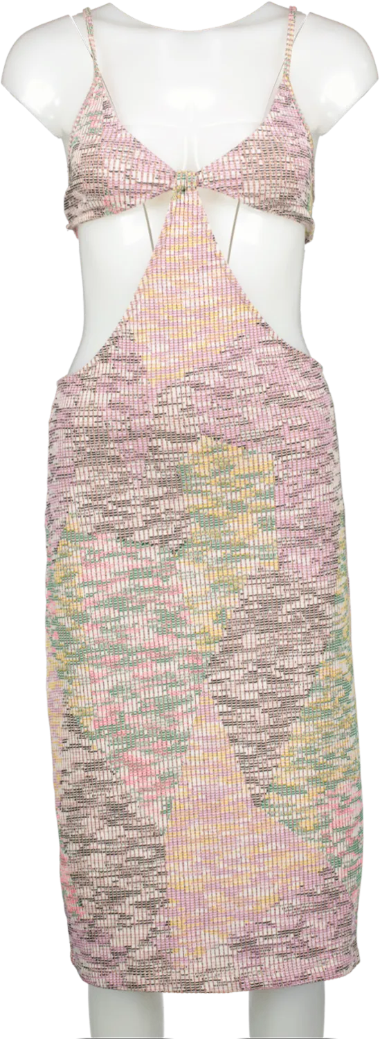 New Girl Order Multicoloured Cut Out Midi Dress UK 10