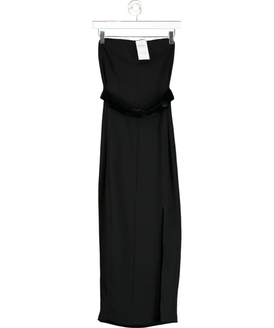 Next Black Bandeau Bow Midi Dress UK 6